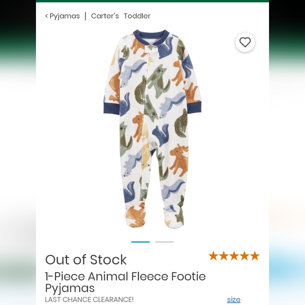 1-Piece Animal Fleece Footie Pyjamas